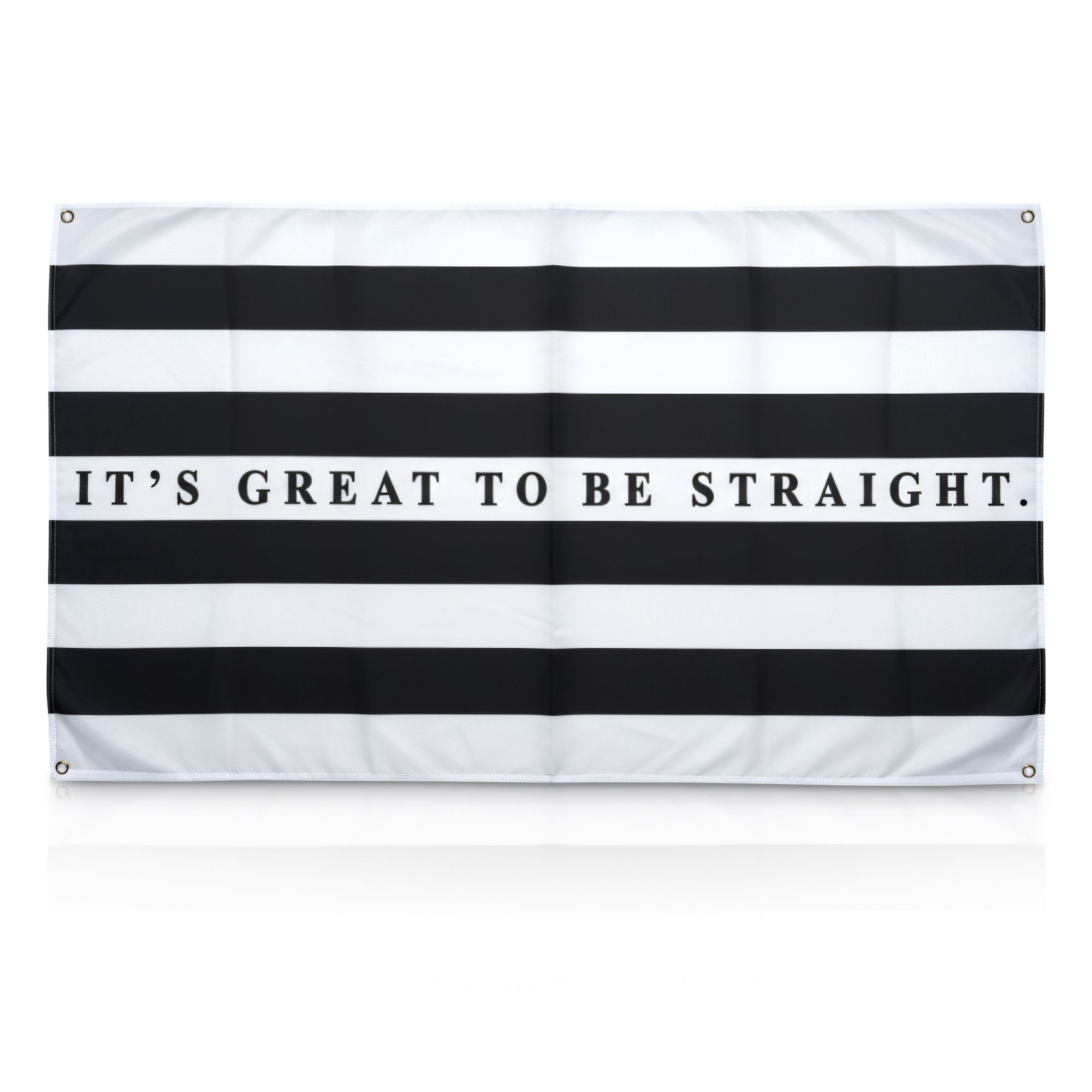 Classic Straight Flag — Black & White (3×5 ft)