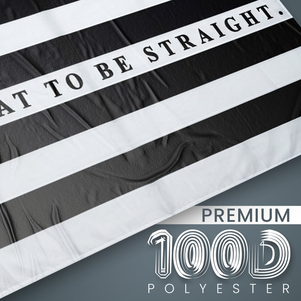 Classic Straight Flag — Black & White (3×5 ft)