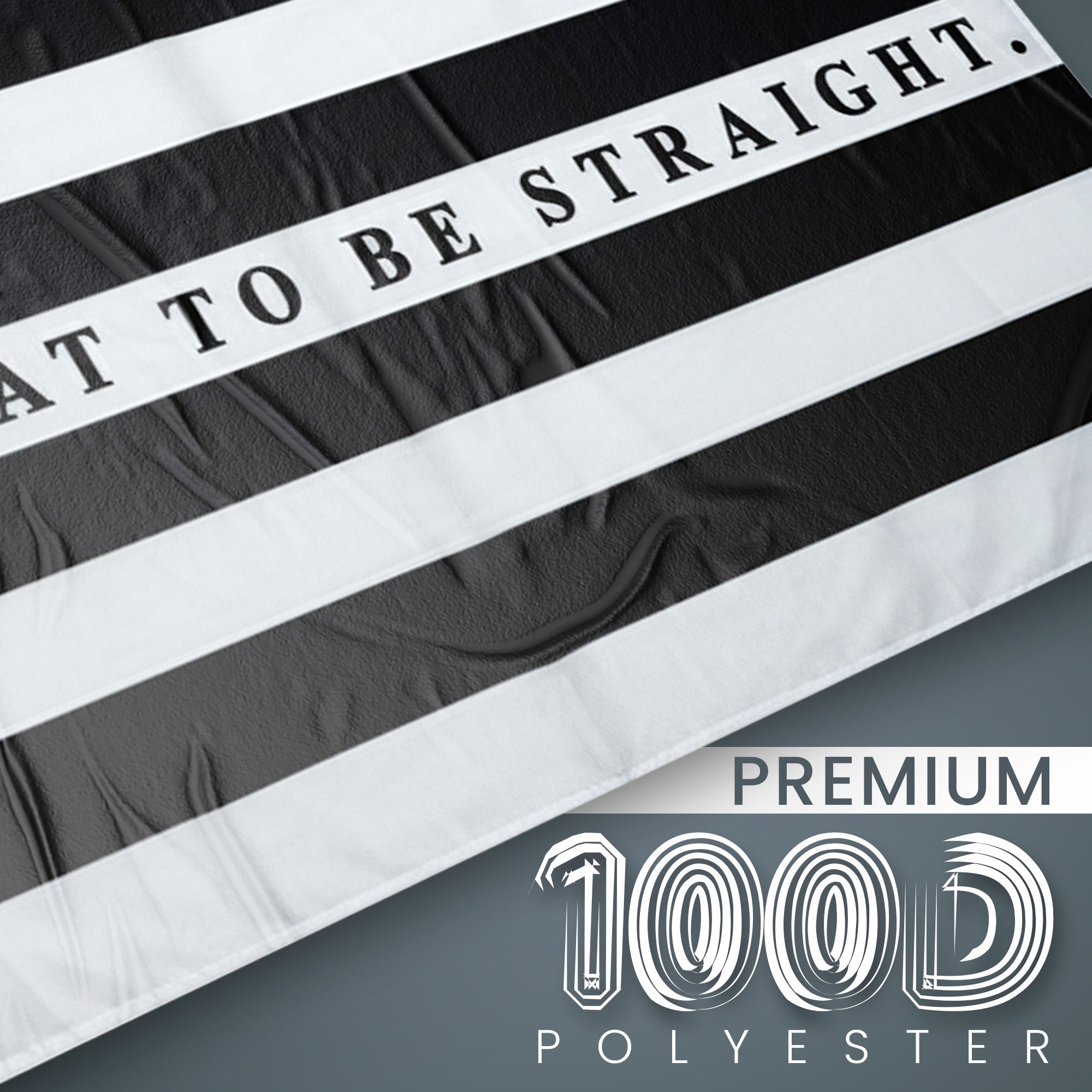 Classic Straight Flag — Black & White (3×5 ft)