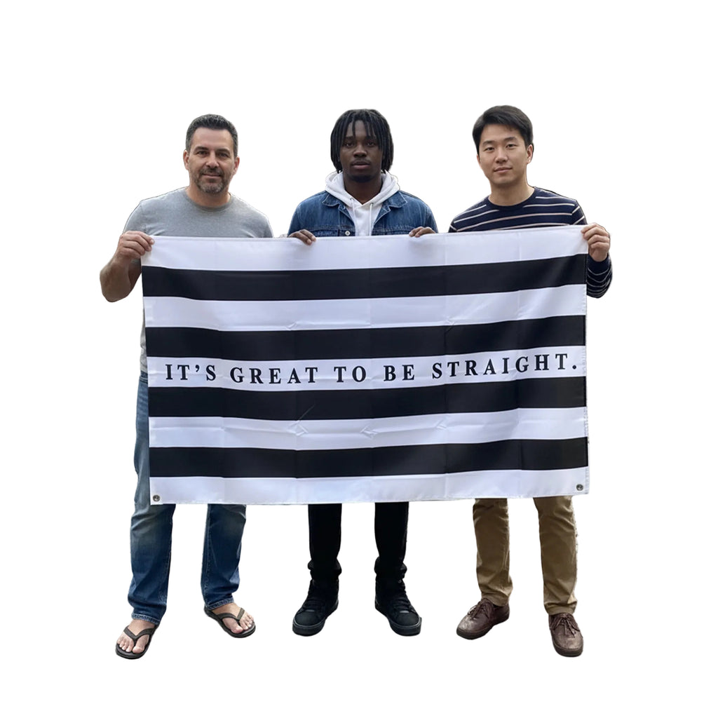 Classic Straight Flag — Black & White (3×5 ft)